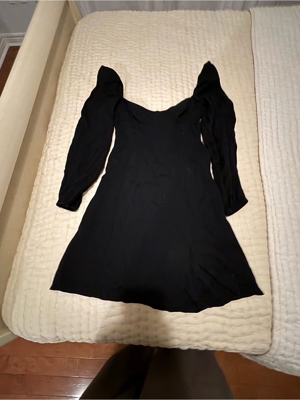 Wilfred Black Long-Sleeve A-Line Mini Dress